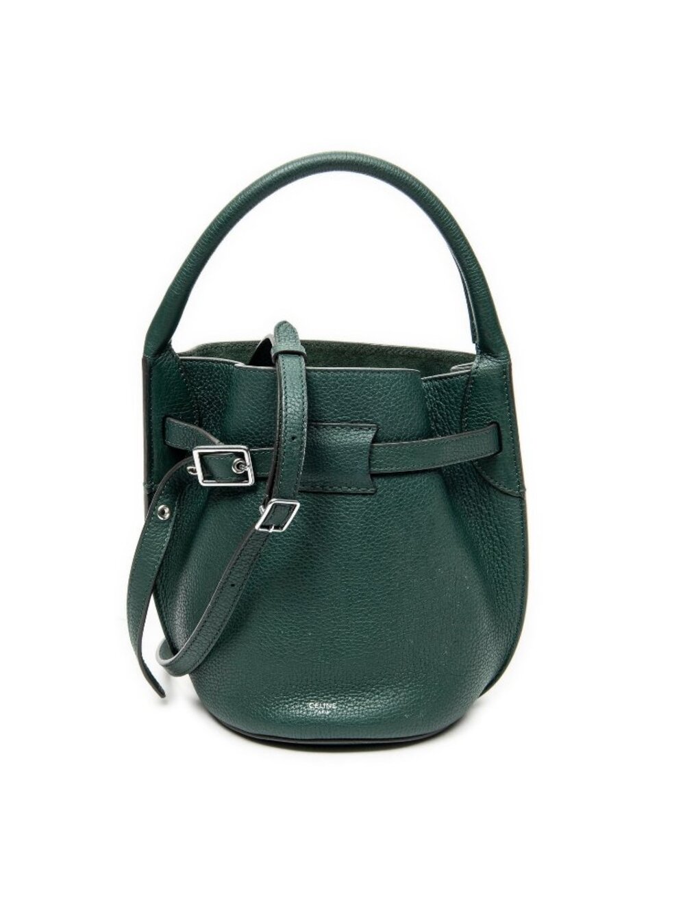 Celine Nano Big Bag Bucket Green Grain Calf Skin Leather